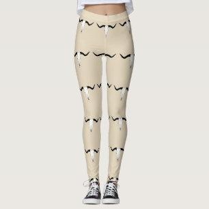 Leggings Crâne de bétail du Texas Longhorn - motif de