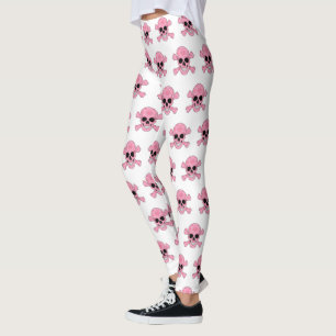 Leggings Crâne De Camouflage Rose Et Jambes De Crossbones