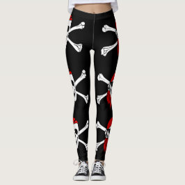 Leggings Crâne et os croisés de pirate