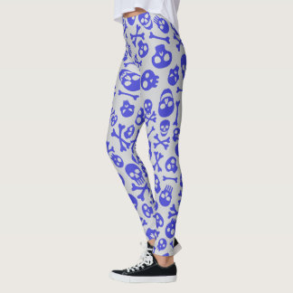 Leggings Crâne et os croisés Halloween Motif sans couture