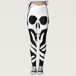 Leggings Crâne noir et blanc