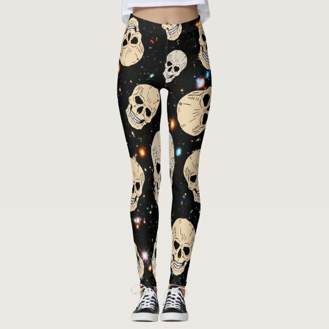Leggings Crânes dans l'espace (Devant)