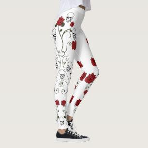 Leggings Crânes et pattes Roses - Crâne Art mode