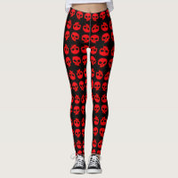Crânes Red Grunge tendance sur pattes noires