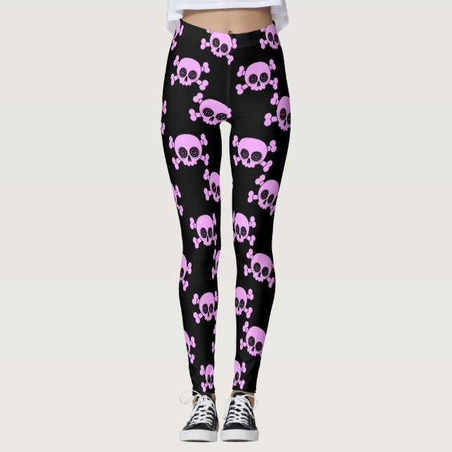 Leggings Crânes roses (Devant)