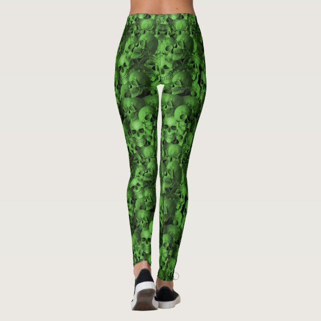 Leggings Crânes verts et noirs (Dos)