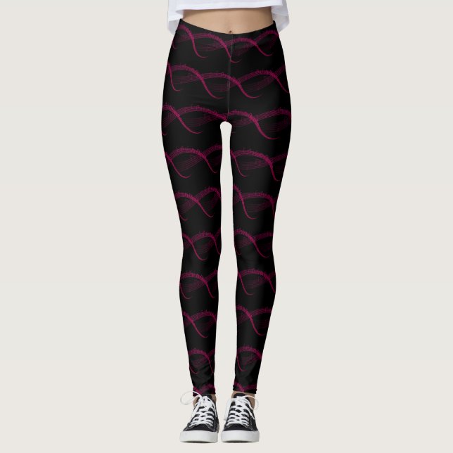 Leggings Cravate Motif de note de musique (Devant)