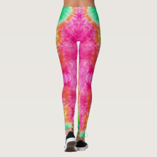 Leggings Cravate Rose & Vert Et Teinture