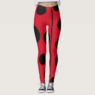 Leggings Création coccinelle rouge et noir