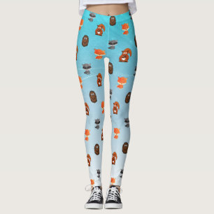 Leggings Créatures de bois mignonnes Légendes de femmes thé