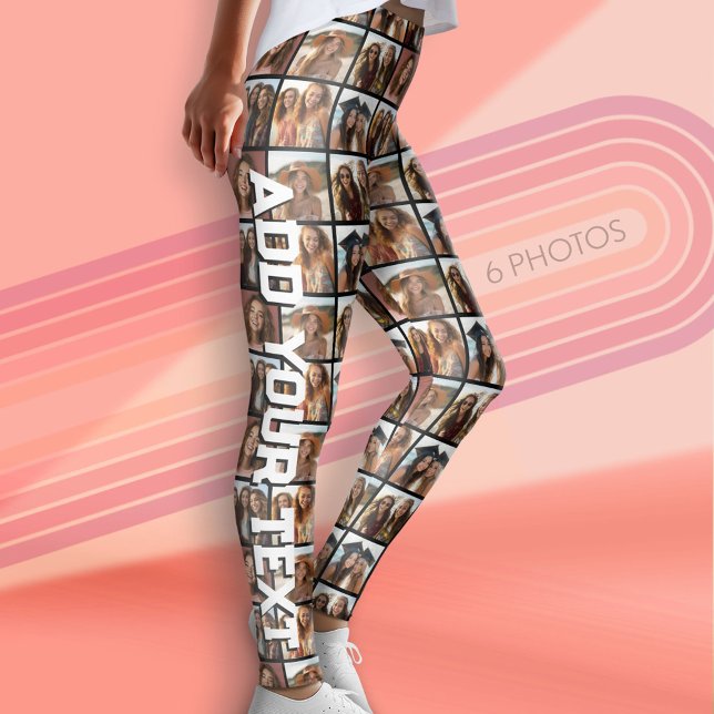 Leggings Créer un collage photo personnalisé - 6 photos - T (Custom Leggings with Photos)