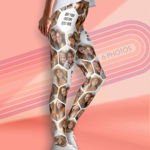 Leggings Créer un collage photo personnalisé 6 - texte