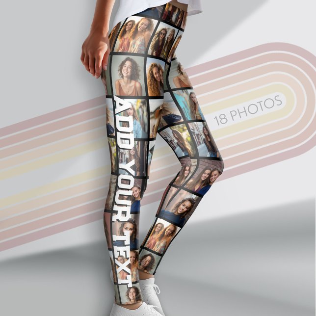 Leggings Créer un collage photo personnalisé avec 18 photos (Custom Leggings with Photos)