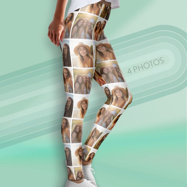 Leggings Créer un collage photo personnalisé avec 4 photos (Custom Leggings with 4 Photos)