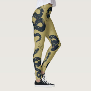 Leggings Créez Vos Propres Serpents Noirs Sacrés Kaki