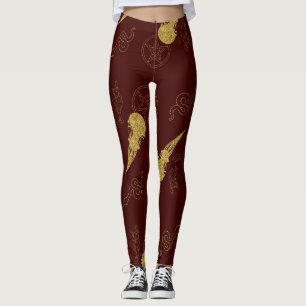 Leggings Créez vos propres symboles de rituel d'or rouges