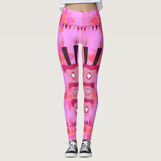 Leggings Créez vos vêtements d'occasion d'anniversaire heur (Devant)