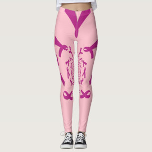 Leggings Créez votre propre beauté rose ruban soins cancer