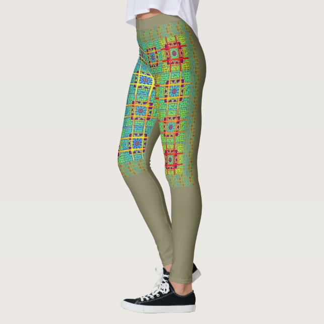 Leggings Créez votre propre Belle à damiers Cloth floral (Gauche)