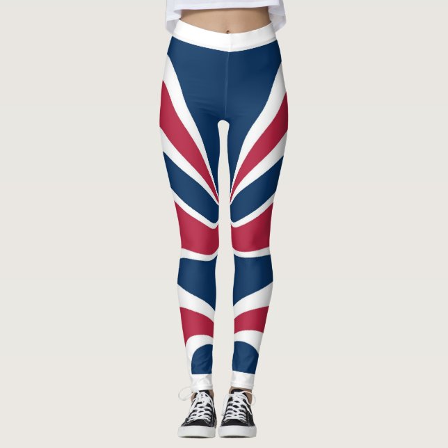 Leggings Créez votre propre design blanc rouge (Devant)