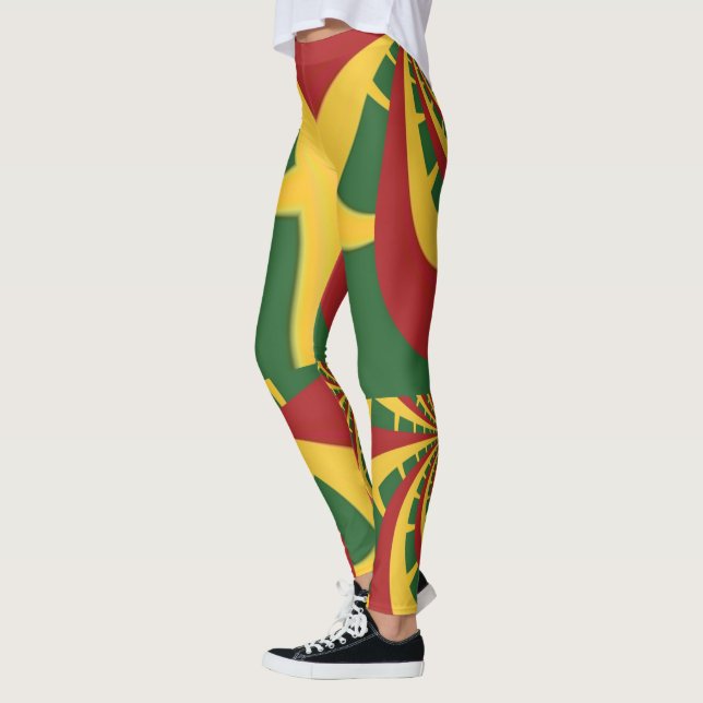 Leggings Créez votre propre design de rasta rouge doré vert (Gauche)