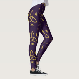 Leggings Créez Votre Propre Lune Goddess Triquetra Doré Vio