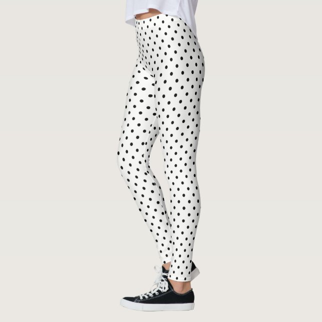 Leggings Créez votre propre point Polka Noir (Gauche)