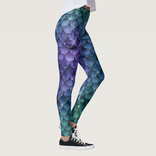 Leggings Créez votre propre sirène de poisson personnalisée (Droite)