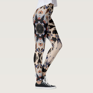 Leggings Crème de Mandala géométrique gothique asymétrique 