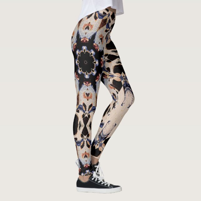 Leggings Crème de Mandala géométrique gothique asymétrique  (Droite)
