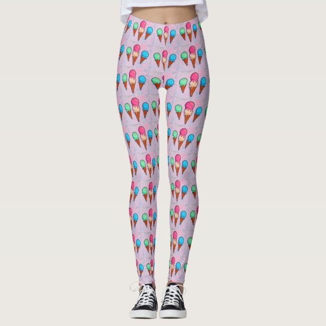 Leggings Crème glacée cônes jambières femmes (Devant)