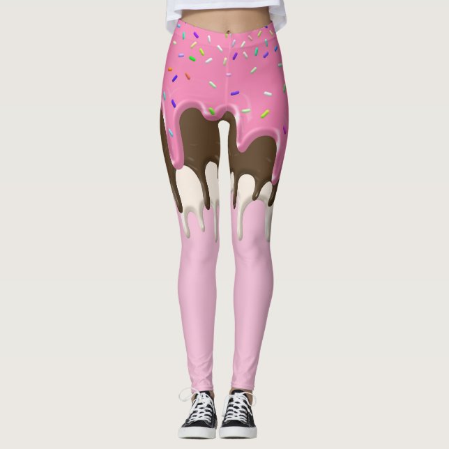 Leggings Crème glacée rosée gelée gouttes gouttes (Devant)