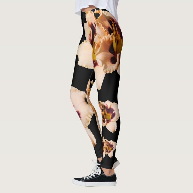 Leggings Crème Mascarade Lune Purple Gold Daylilies (Gauche)