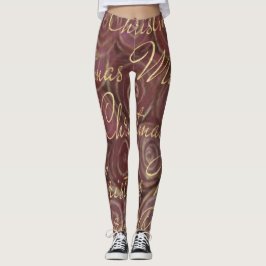 Leggings Crimson de Noël et or