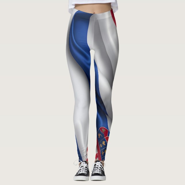 Leggings Croate drapeau texture soie (Devant)
