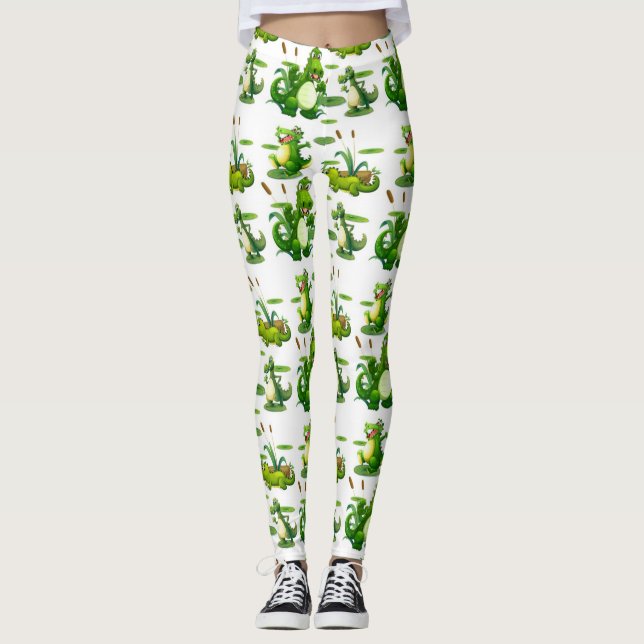 Leggings Crocodiles Dans L'Étang (Devant)