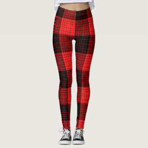 Leggings Croix à carreaux rouge et noir Buffalo Check