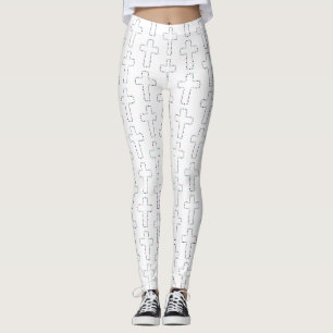 Leggings Croix ornée de fleurs