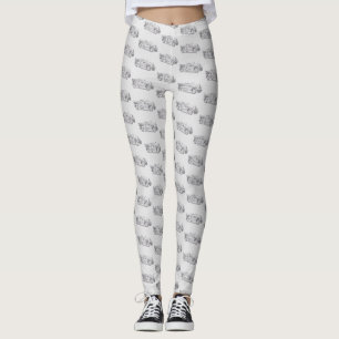 Leggings croquis au crayon de vieux camion de pompiers dess