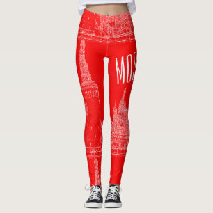Leggings Croquis rouge de la cathédrale St Basile de Moscou