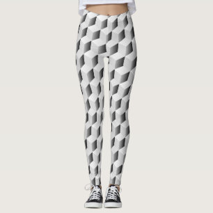 Leggings Cubes 3D en nuances de gris