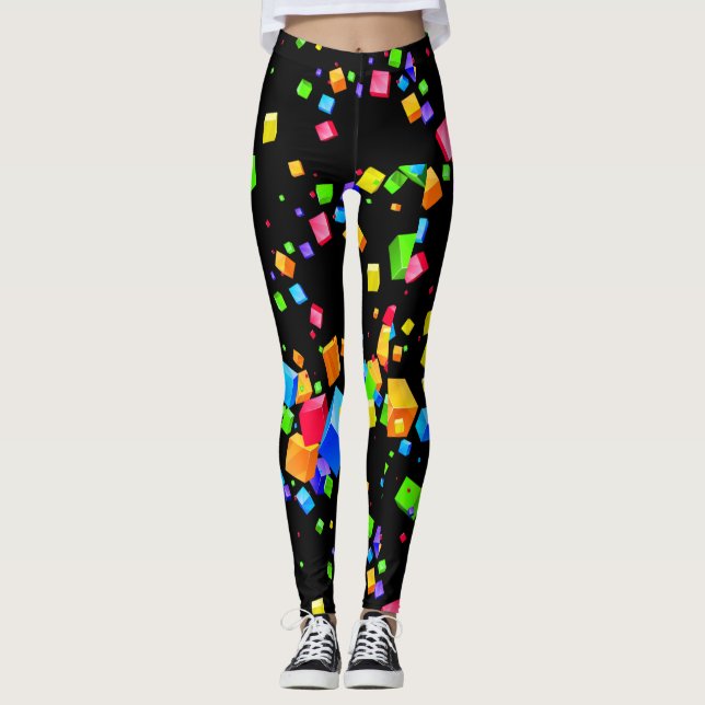 Leggings Cubes colorés 2 (Devant)