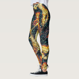 Leggings Cuir Reptile avec taches jaunâtres et brunes ?