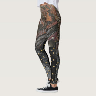 Leggings Cuir samouraï impérial gravé