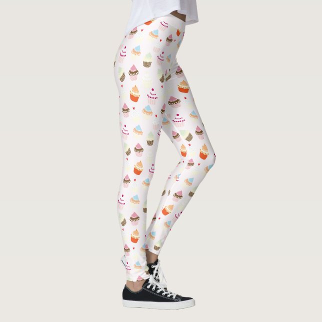 Leggings Cuisine rétro Cupcakes Sweet Dessert Cake Motif (Droite)