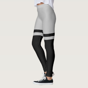 Leggings Cuisse noire et grise barrée au-dessus du genou