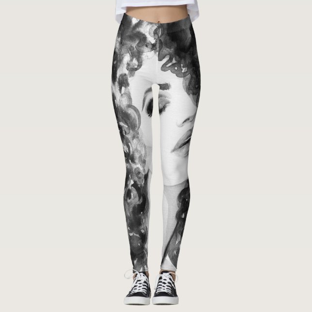 Leggings Curly Grace : Mode Aquarelle Beauté (Devant)
