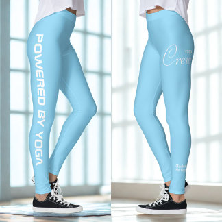 Leggings Custom Print Yoga Crew Baby Blue