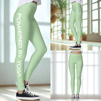 Leggings Custom Print Yoga Crew Pale Green