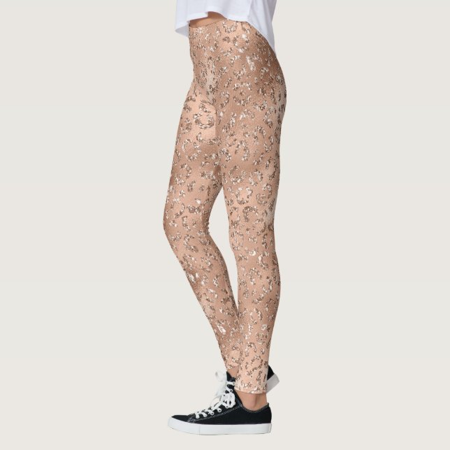 Leggings Cute Black Cheetah Leopard Motif d'impression (Gauche)